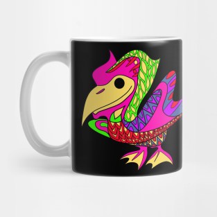 pelican bird in ecopop mandala floral art Mug